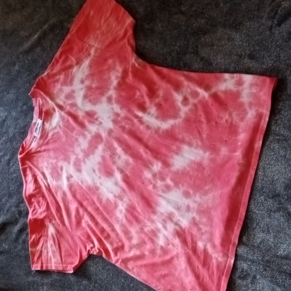 Double Zero distressed tie dye oversized tee